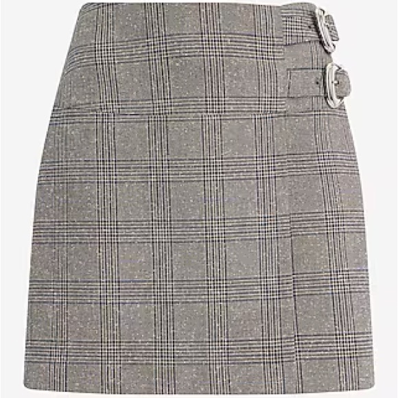 Express Dresses & Skirts - Express Checkered Mini Skirt with Buckles